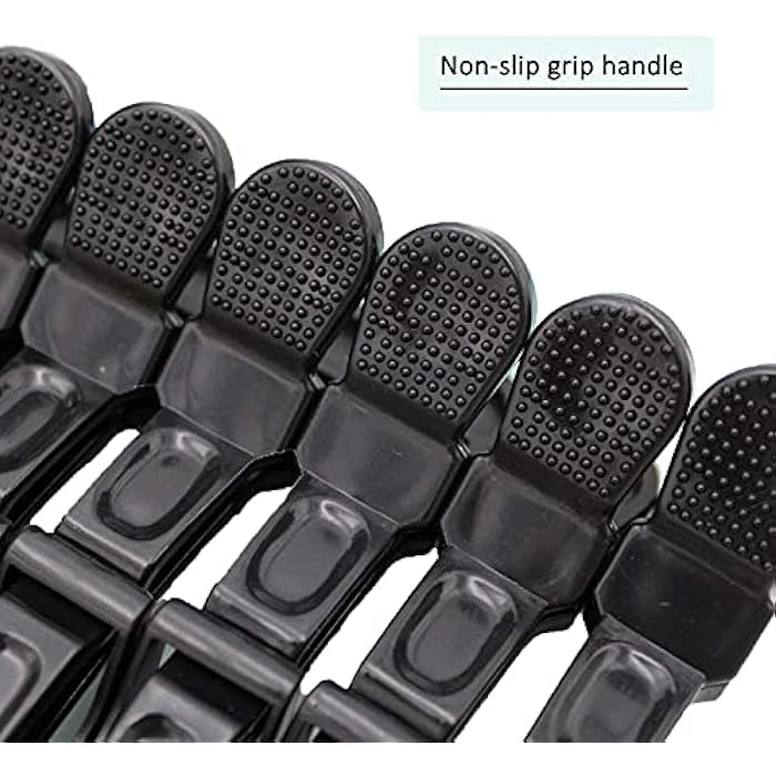 Wendergo 6 Peices Crocodile Hair Sectioning Clips Hairdressing Clips Professional Styling Hair Barrette Plastic Hair Clips for Women and Girls Salon Home Use (Black) - Image 4